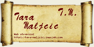 Tara Maljčić vizit kartica